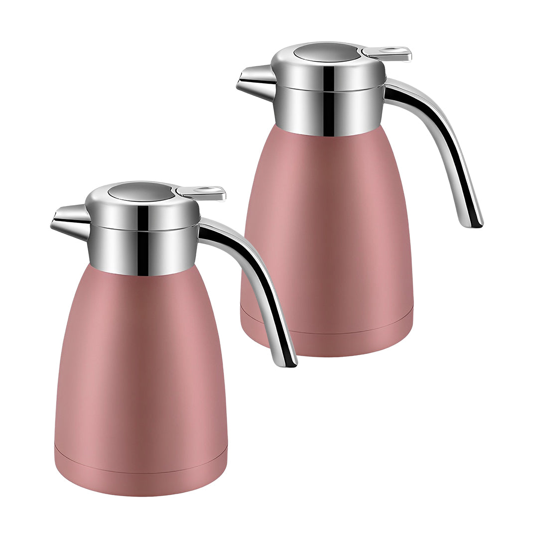 SOGA 2X 1.2L Stainless Steel Kettle Insulated Vacuum Flask Water Coffee Jug Thermal Pink - Cafe Supply
