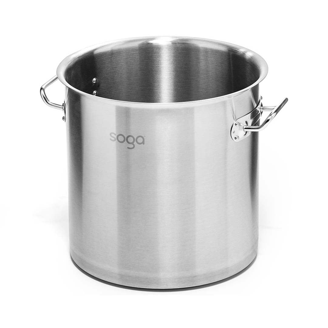 SOGA Stock Pot 12L Top Grade Thick Stainless Steel Stockpot 18/10 Without Lid - Cafe Supply