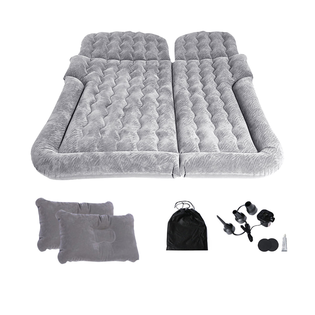 SOGA Grey Inflatable Car Boot Mattress Portable Camping Air Bed Travel Sleeping Essentials - Cafe Supply