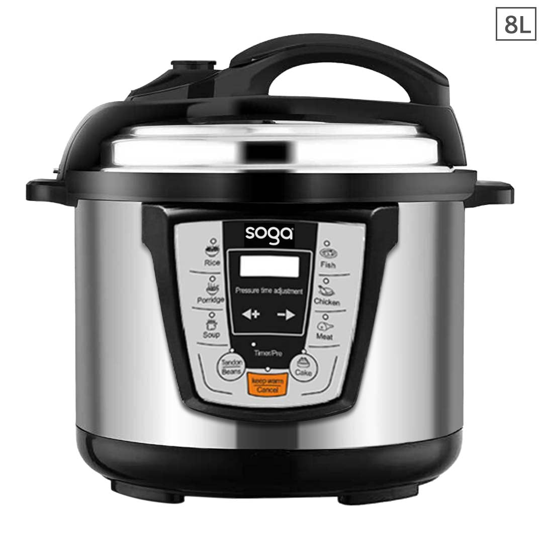SOGA Electric Stainless Steel Pressure Cooker 8L 1600W Multicooker 16 - Cafe Supply