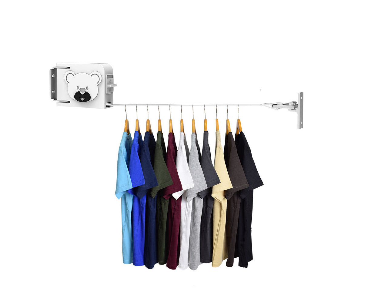 SOGA 160mm Wall-Mounted Clothes Line Dry Rack Retractable Space-Saving Foldable Hanger White - Cafe Supply