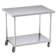 SOGA 100cm Commercial Catering Kitchen Stainless Steel Prep Work Bench Table with Wheels - Cafe Supply