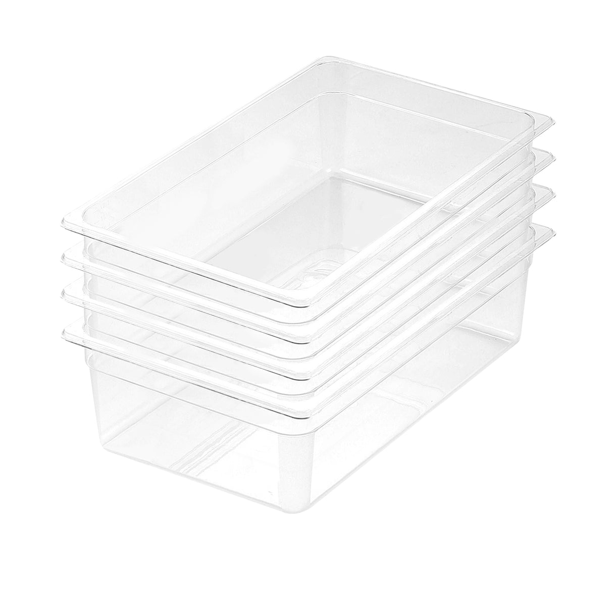 SOGA 150mm Clear Gastronorm GN Pan 1/1 Food Tray Storage Bundle of 4 - Cafe Supply
