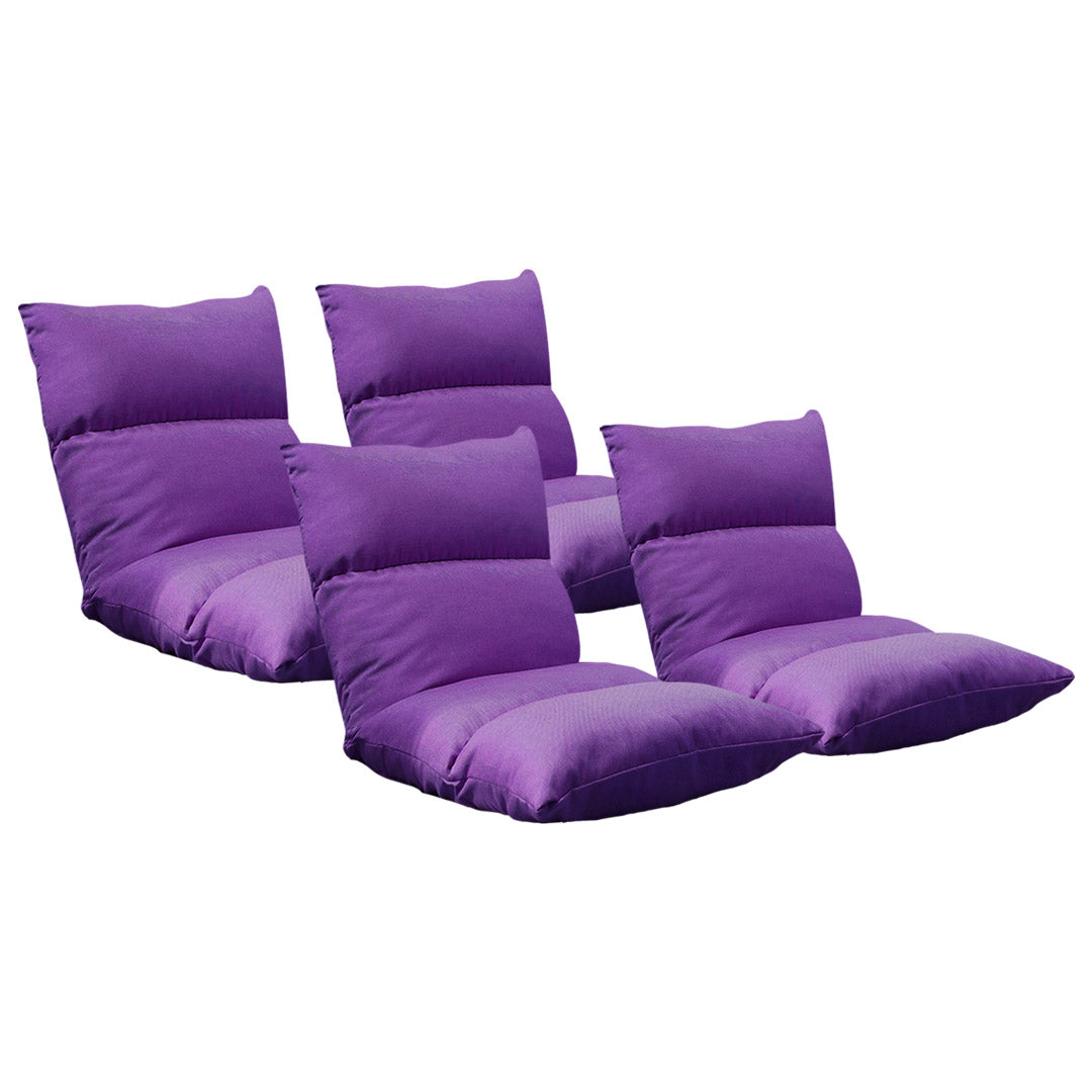 SOGA 4X Lounge Floor Recliner Adjustable Lazy Sofa Bed Folding Game Chair Purple - Cafe Supply