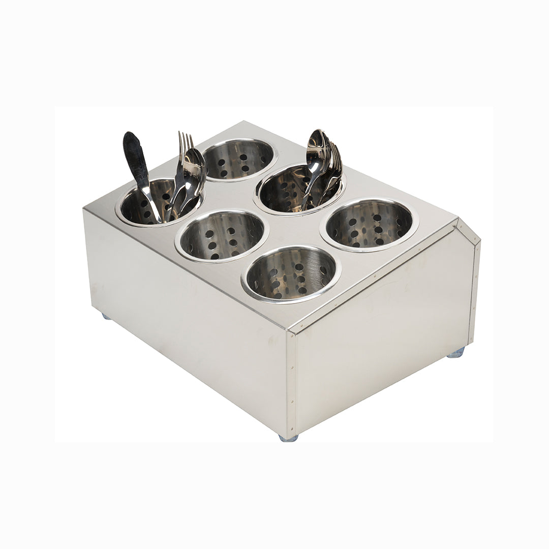 SOGA 18/10 Stainless Steel Commercial Conical Utensils Cutlery Holder with 6 Holes - Cafe Supply