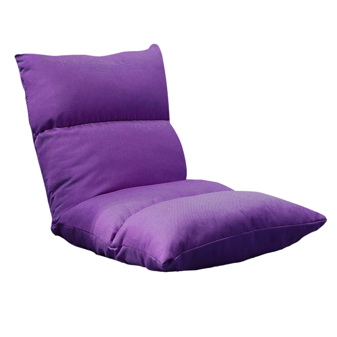 SOGA Lounge Floor Recliner Adjustable Lazy Sofa Bed Folding Game Chair Purple - Cafe Supply