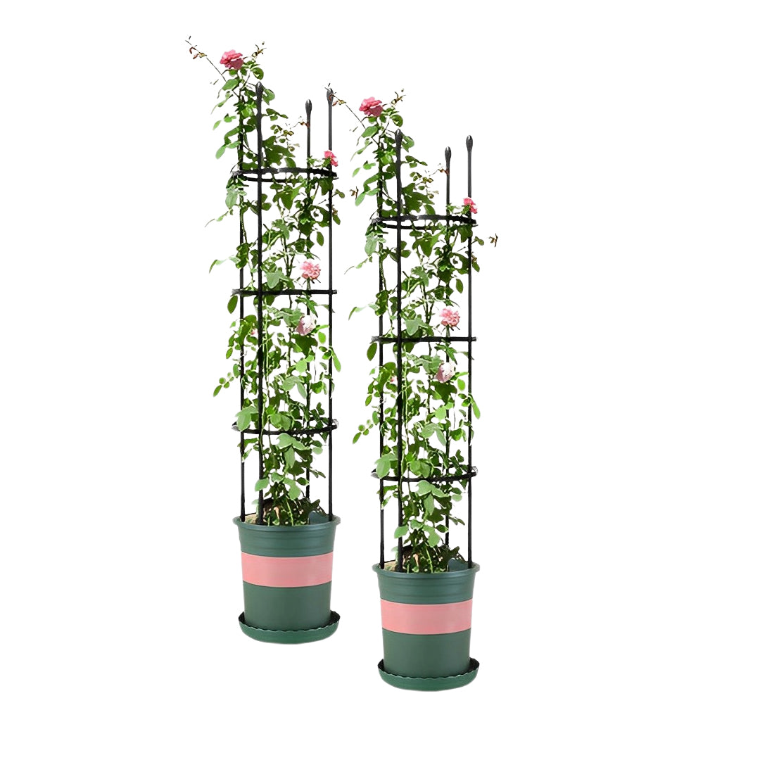 SOGA 2X 133cm 4-Bar Plant Frame Stand Trellis Vegetable Flower Herbs Outdoor Vine Support Garden Rack with Rings - Cafe Supply