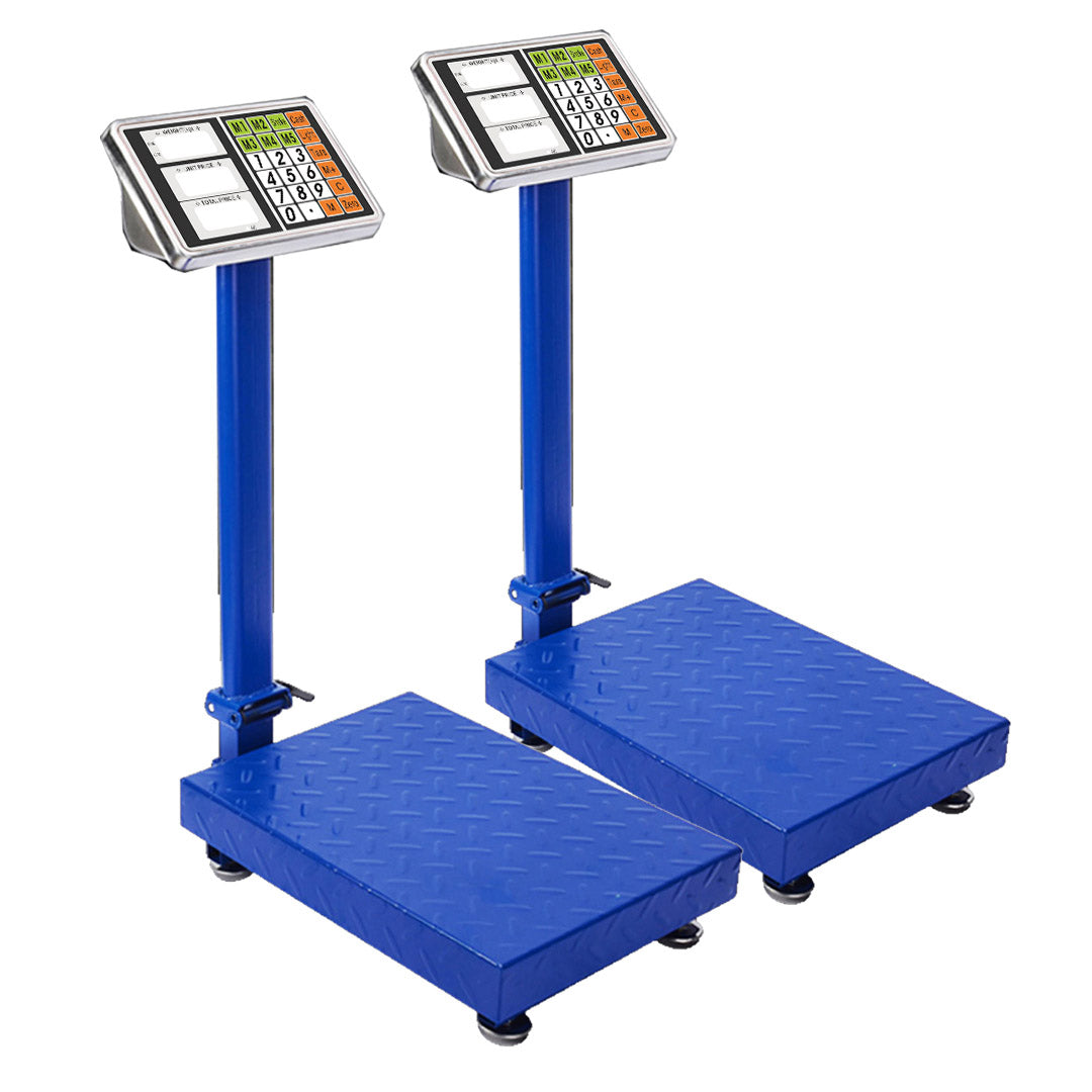 SOGA 2X 300kg Electronic Digital Platform Scale Computing Shop Postal Weight Blue - Cafe Supply