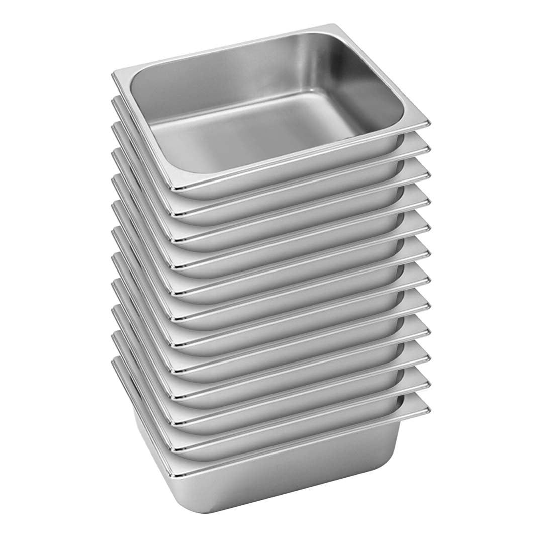 SOGA 12X Gastronorm GN Pan Full Size 1/2 GN Pan 10cm Deep Stainless Steel Tray - Cafe Supply