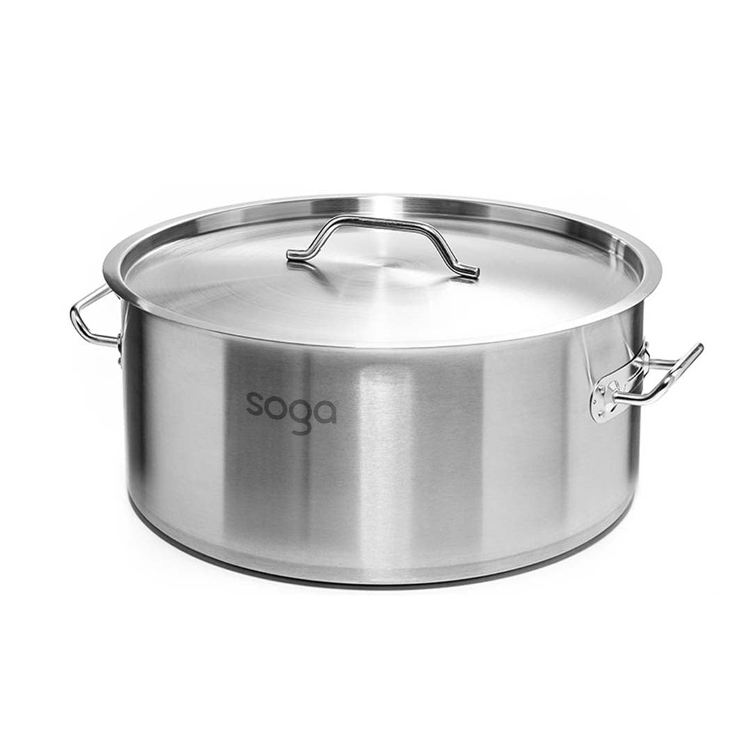 SOGA Stock Pot 32L Top Grade Thick Stainless Steel Stockpot 18/10 - Cafe Supply