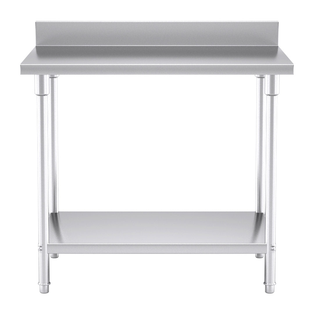 SOGA Commercial Catering Kitchen Stainless Steel Prep Work Bench Table with Back-splash 100*70*85cm - Cafe Supply