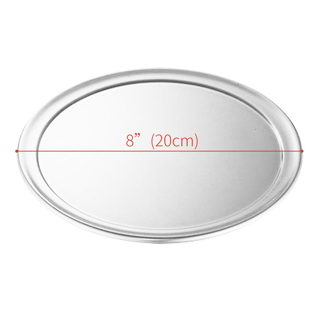 SOGA 2X 8-inch Round Aluminum Steel Pizza Tray Home Oven Baking Plate Pan - Cafe Supply