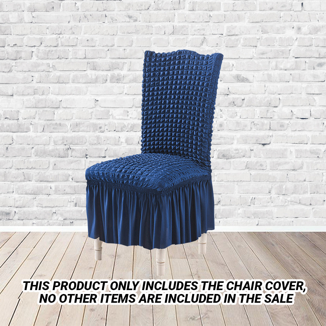 SOGA 2X Blue Chair Cover Seat Protector with Ruffle Skirt Stretch Slipcover Wedding Party Home Decor - Cafe Supply