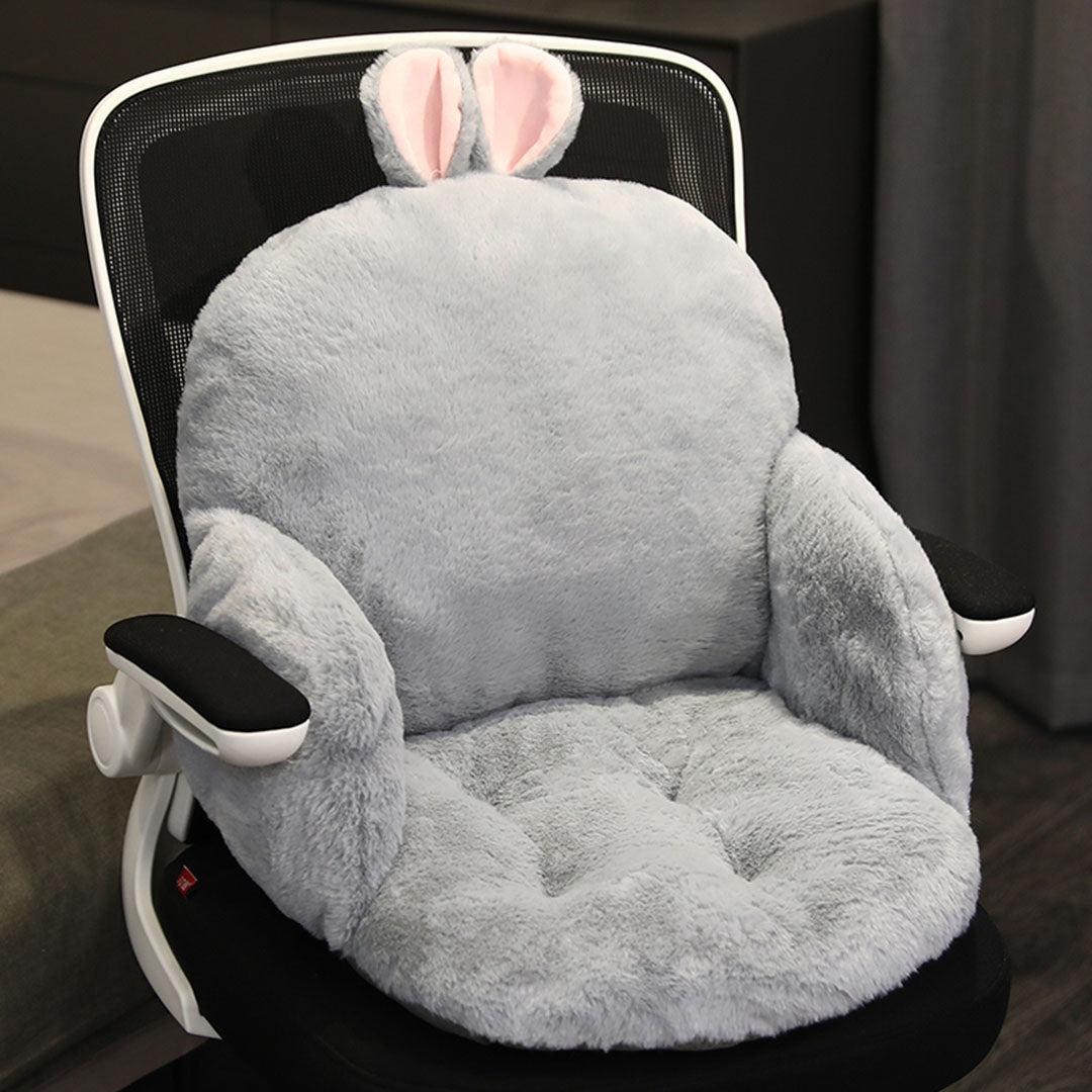 SOGA 2X Gray Bunny Shape Cushion Soft Leaning Bedside Pad Sedentary Plushie Pillow Home Decor - Cafe Supply