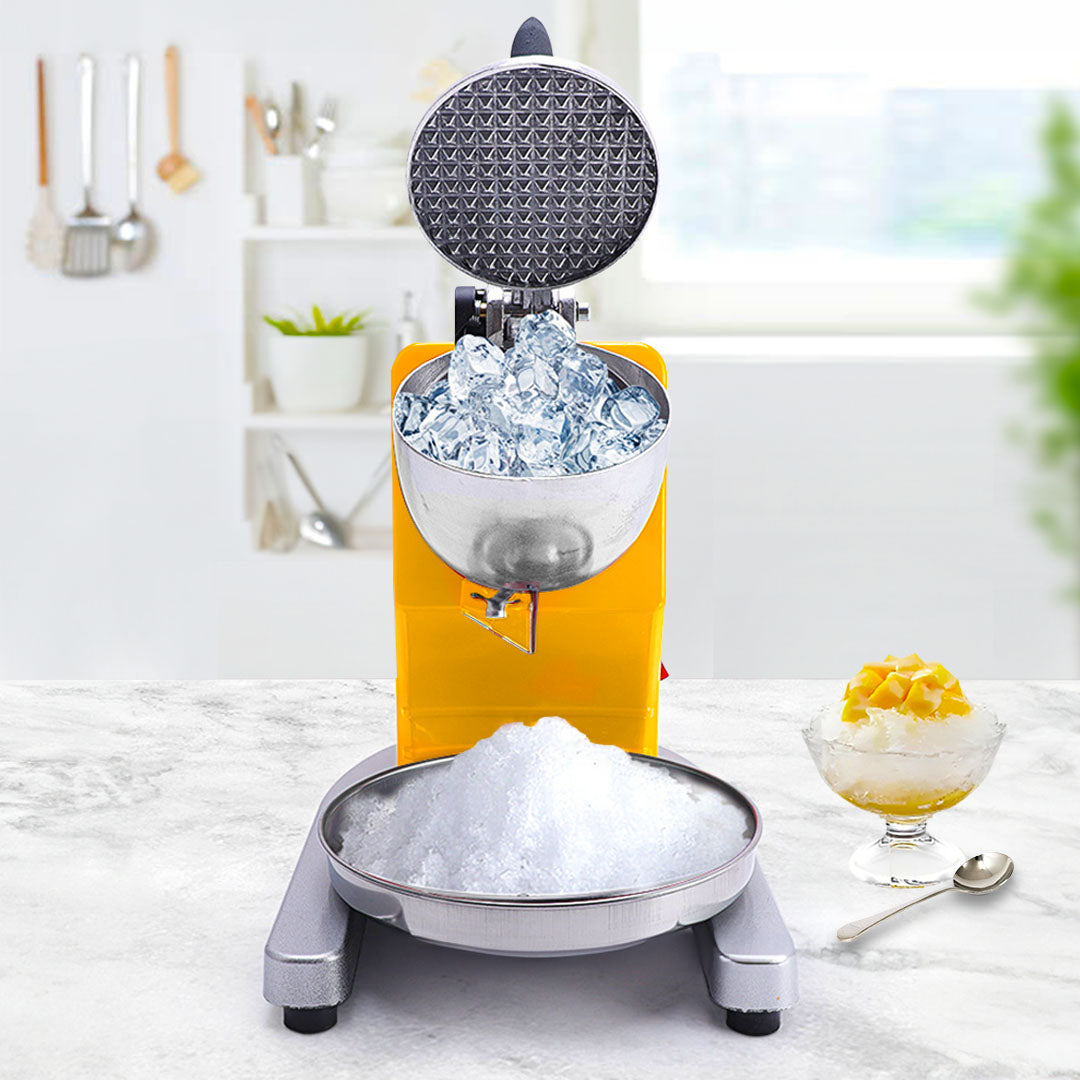 SOGA 2X Ice Shaver Electric Stainless Steel Ice Crusher Slicer Machine Commercial Yellow - Cafe Supply