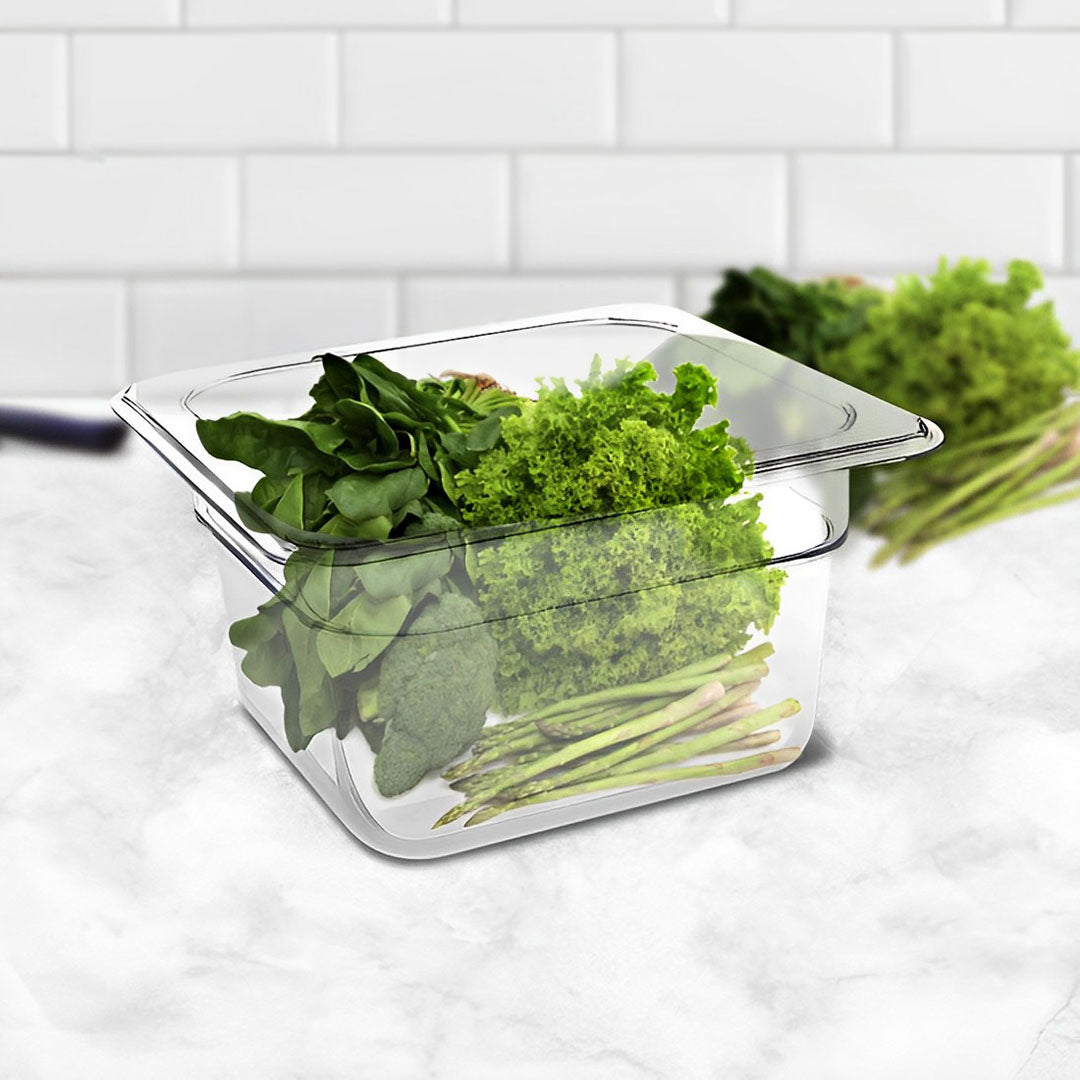 SOGA 150mm Clear Gastronorm GN Pan 1/6 Food Tray Storage Bundle of 4 - Cafe Supply