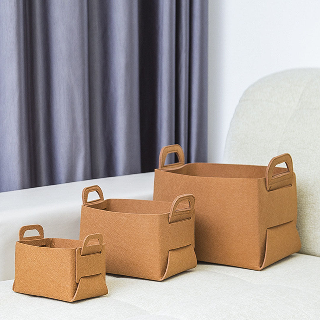 SOGA 4X Small Coffee Foldable Felt Storage Portable Collapsible Bag Home Office Foldable Organiser with Carry Handles - Cafe Supply