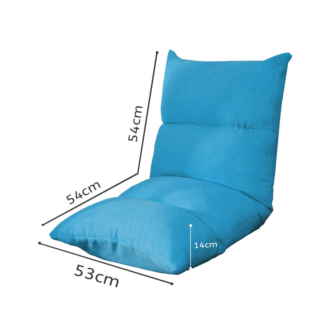 SOGA Lounge Floor Recliner Adjustable Lazy Sofa Bed Folding Game Chair Blue - Cafe Supply