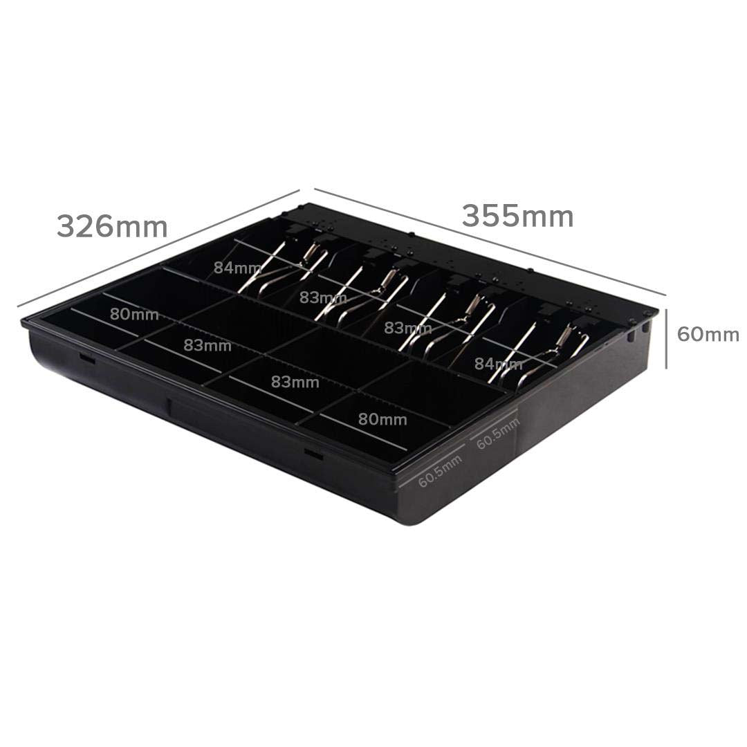 SOGA 2X 4 Bills 8 Coins Cash Tray With Lockable Lid Heavy Duty Spare Cash Tray Black - Cafe Supply