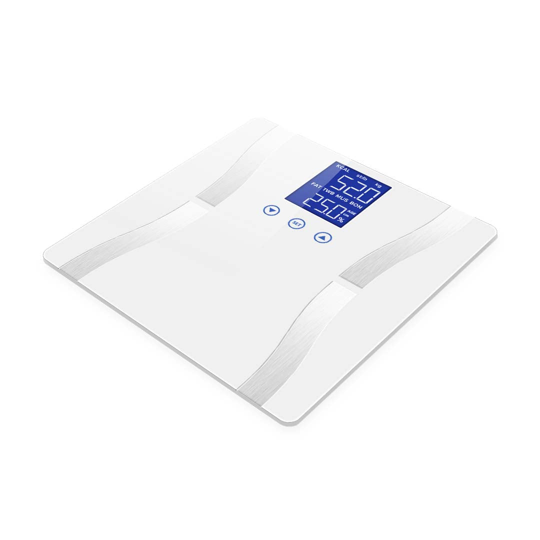 SOGA 2X Digital Body Fat Scale Bathroom Scales Weight Gym Glass Water LCD Purple/White - Cafe Supply