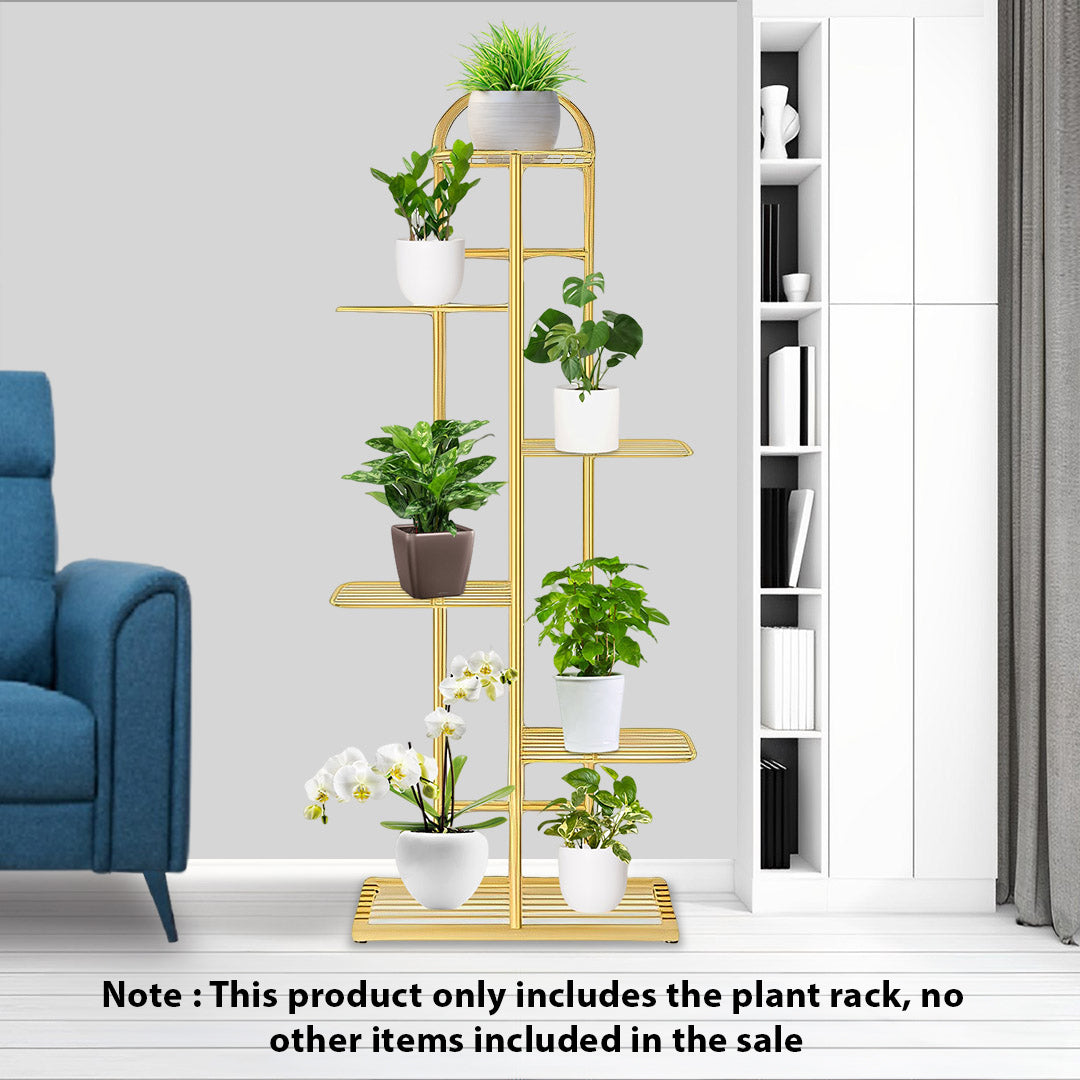 SOGA 2X 6 Tier 7 Pots Gold Metal Plant Stand Flowerpot Display Shelf Rack Indoor Home Office Decor - Cafe Supply
