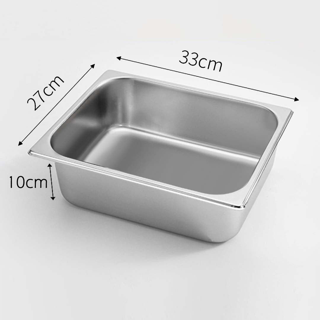 SOGA 2X Gastronorm GN Pan Full Size 1/2 GN Pan 10cm Deep Stainless Steel Tray - Cafe Supply