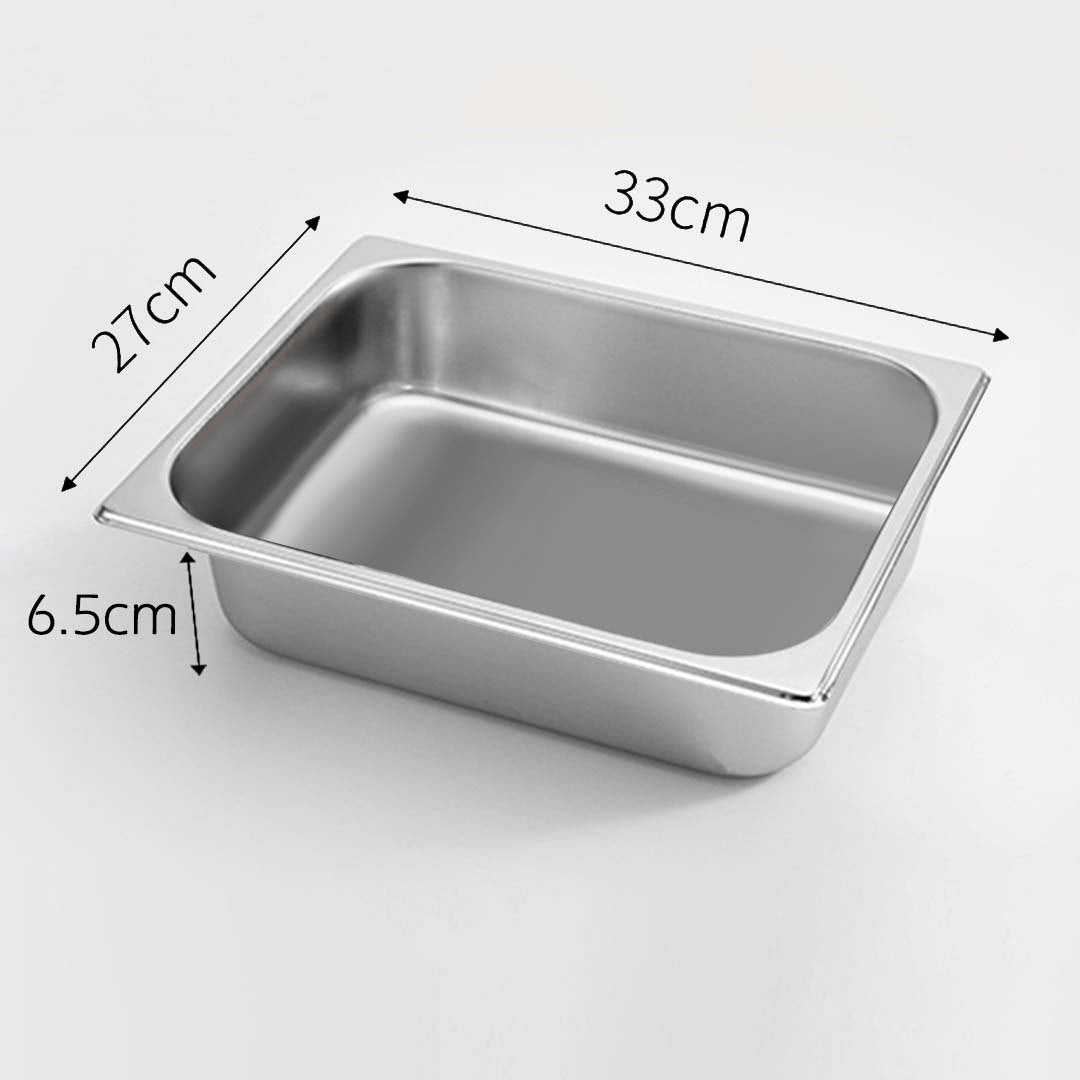 SOGA 2X Gastronorm GN Pan Full Size 1/2 GN Pan 6.5cm Deep Stainless Steel Tray - Cafe Supply