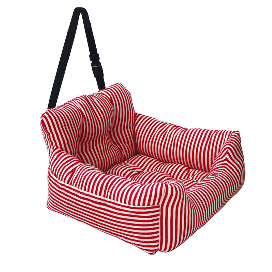 SOGA 2X Red Pet Car Seat Sofa Safety Soft Padded Portable Travel Carrier Bed - Cafe Supply