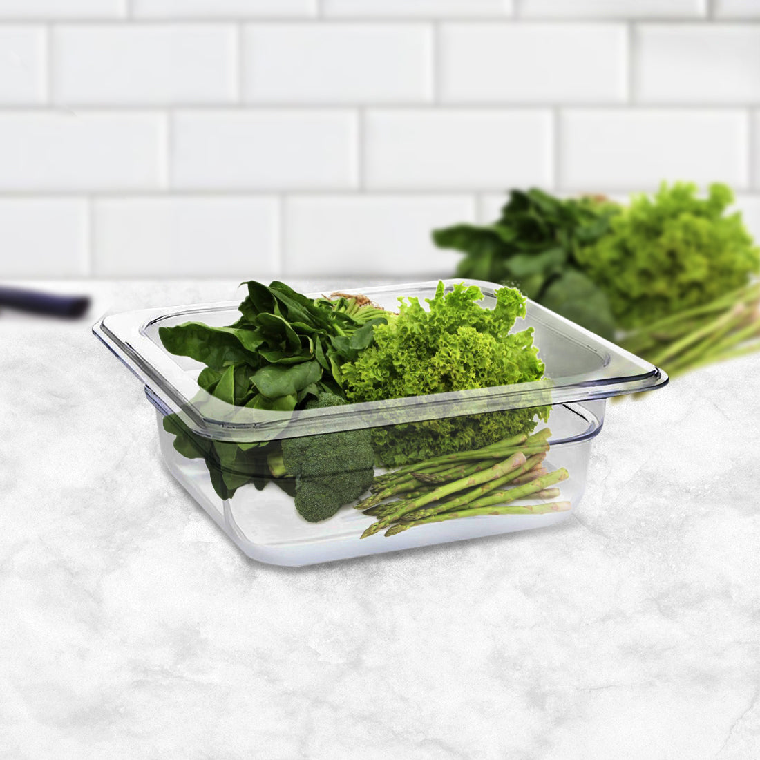 SOGA 65mm Clear Gastronorm GN Pan 1/6 Food Tray Storage - Cafe Supply