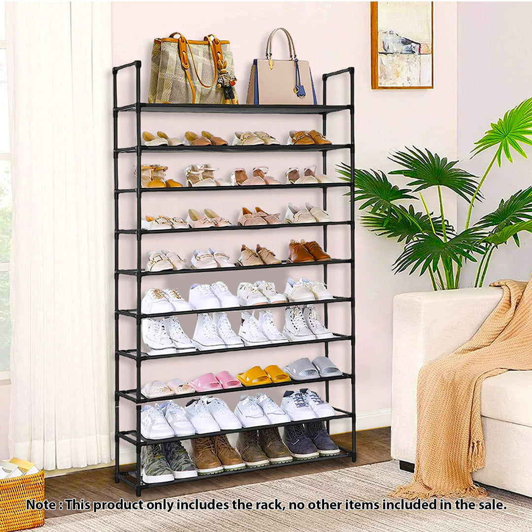 SOGA 10 Tier Shoe Storage Shelf Space-Saving Caddy Rack Organiser with Handle - Cafe Supply