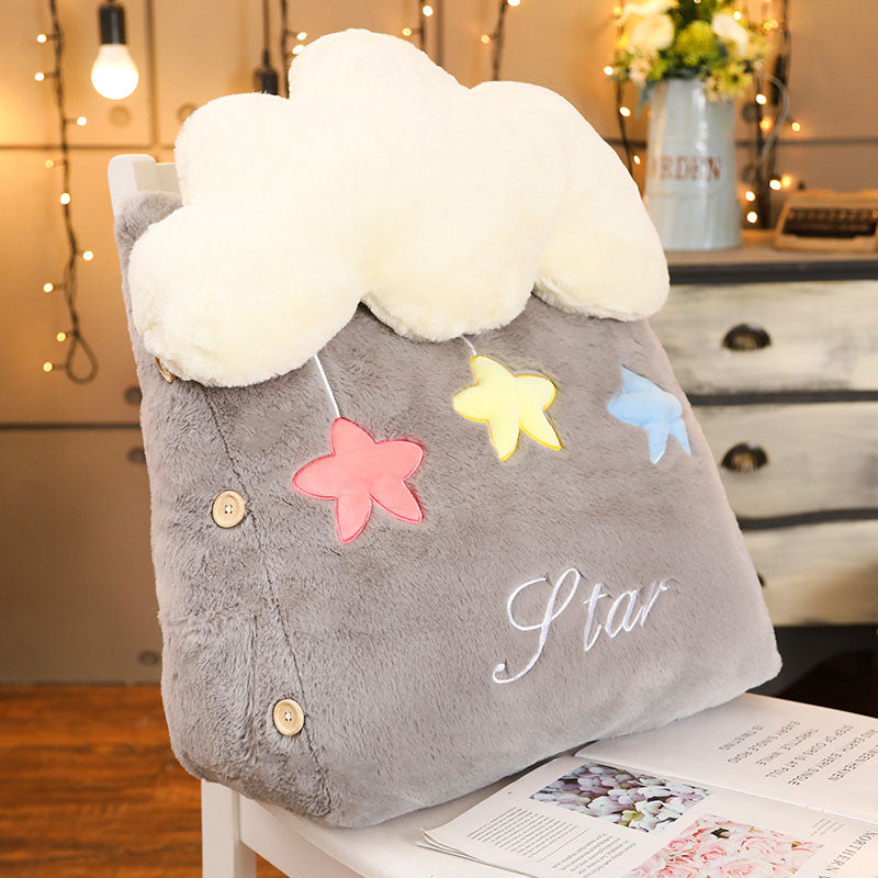 SOGA Grey Cute Star Cloud Cushion Soft Leaning Lumbar Wedge Pillow Bedside Plush Home Decor - Cafe Supply