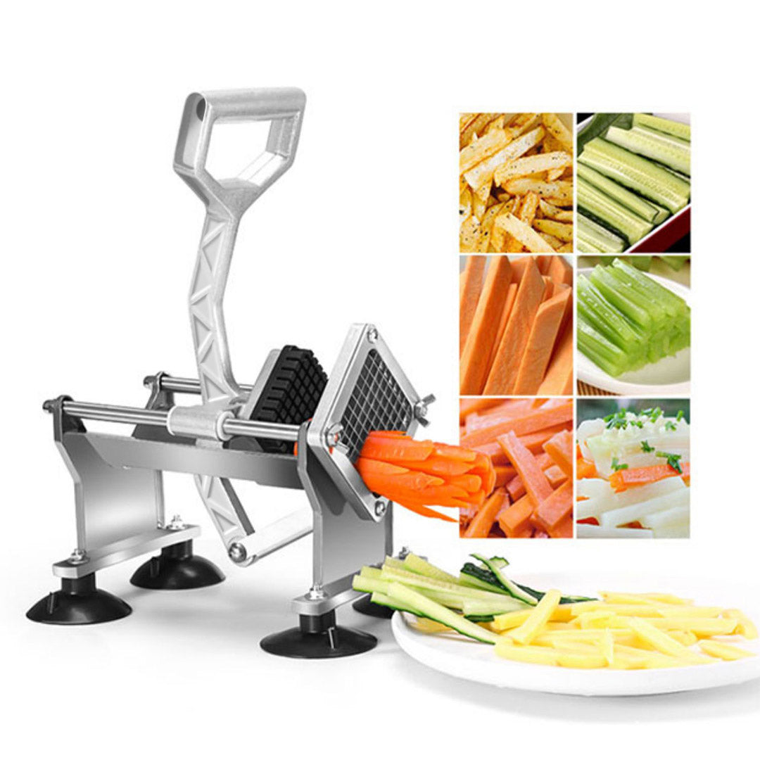SOGA Stainless Steel Potato Cutter Commercial-Grade French Fry and Fruit/Vegetable Slicer with 3 Blades - Cafe Supply