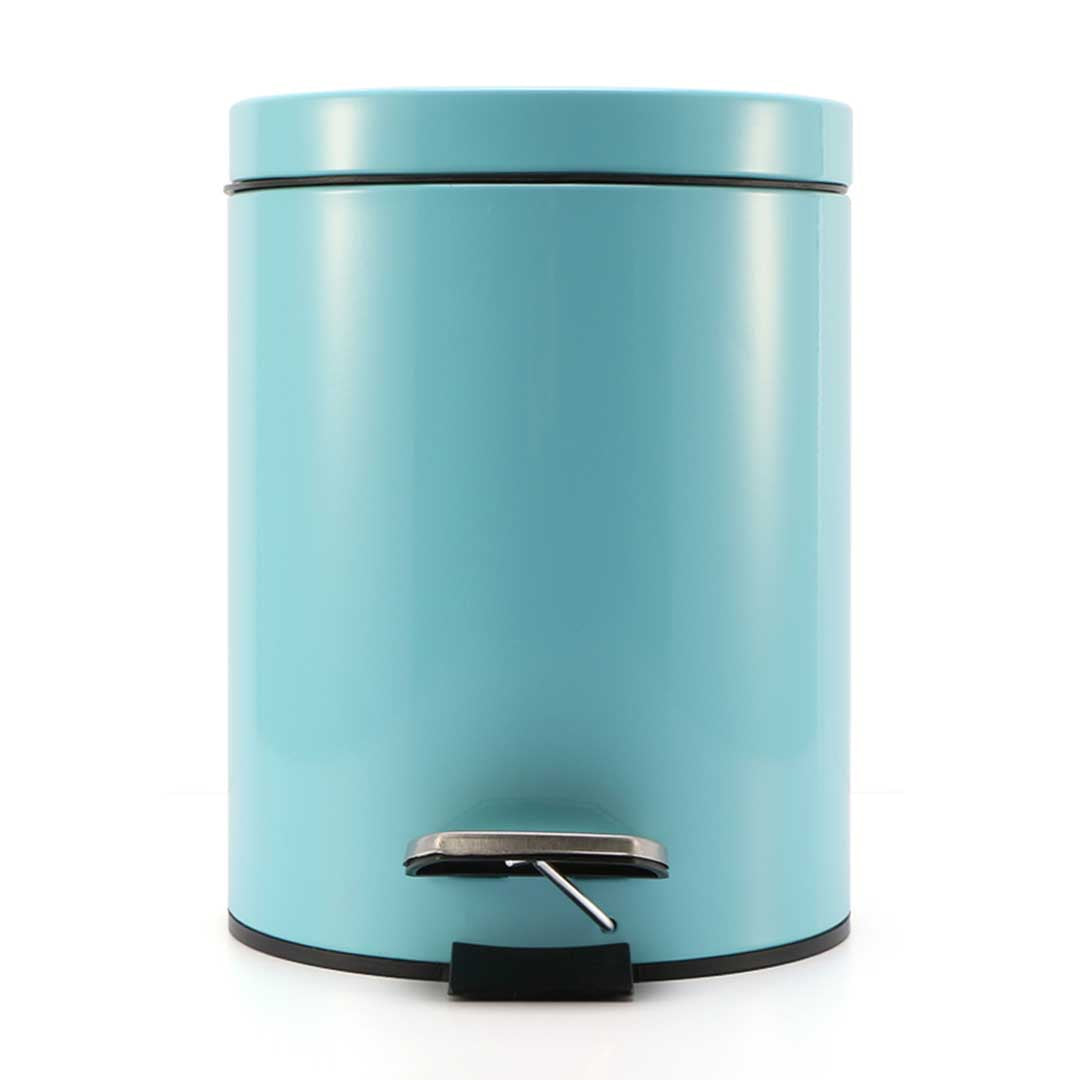 SOGA 2X 7L Foot Pedal Stainless Steel Rubbish Recycling Garbage Waste Trash Bin Round Blue - Cafe Supply