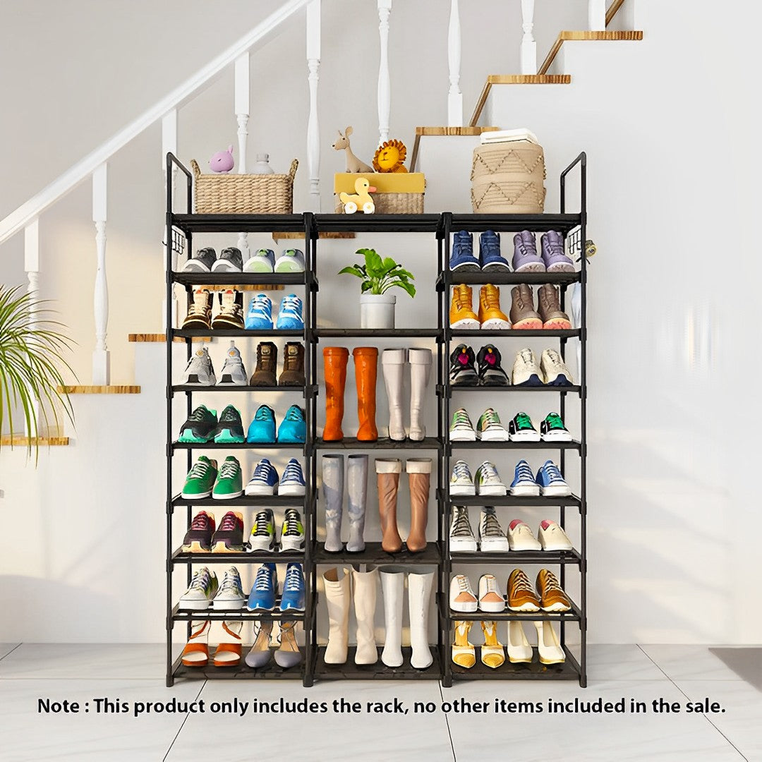 SOGA 2X 21-Shelf Tier Shoe Storage Shelf Space-Saving Caddy Rack Organiser with Handle - Cafe Supply