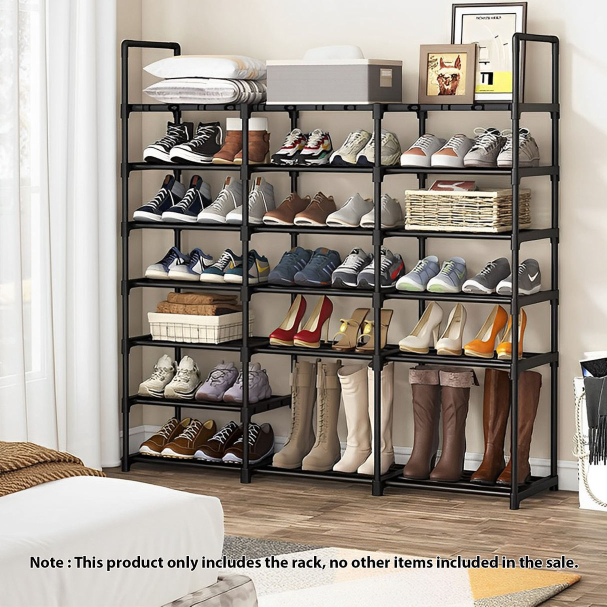 SOGA 2X 19-Shelf Tier Shoe Storage Shelf Space-Saving Caddy Rack Organiser with Handle - Cafe Supply