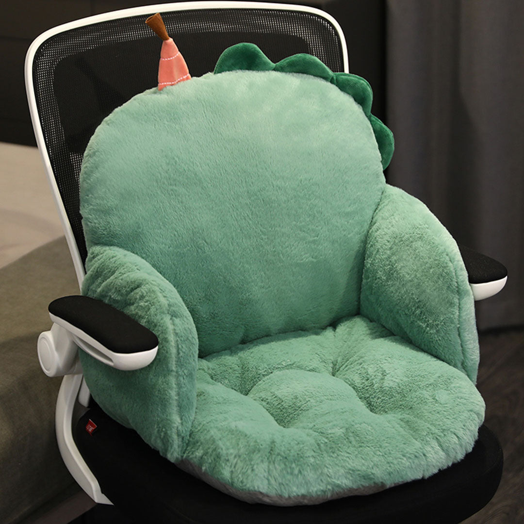 SOGA Green Dino Shape Cushion Soft Leaning Bedside Pad Sedentary Plushie Pillow Home Decor - Cafe Supply