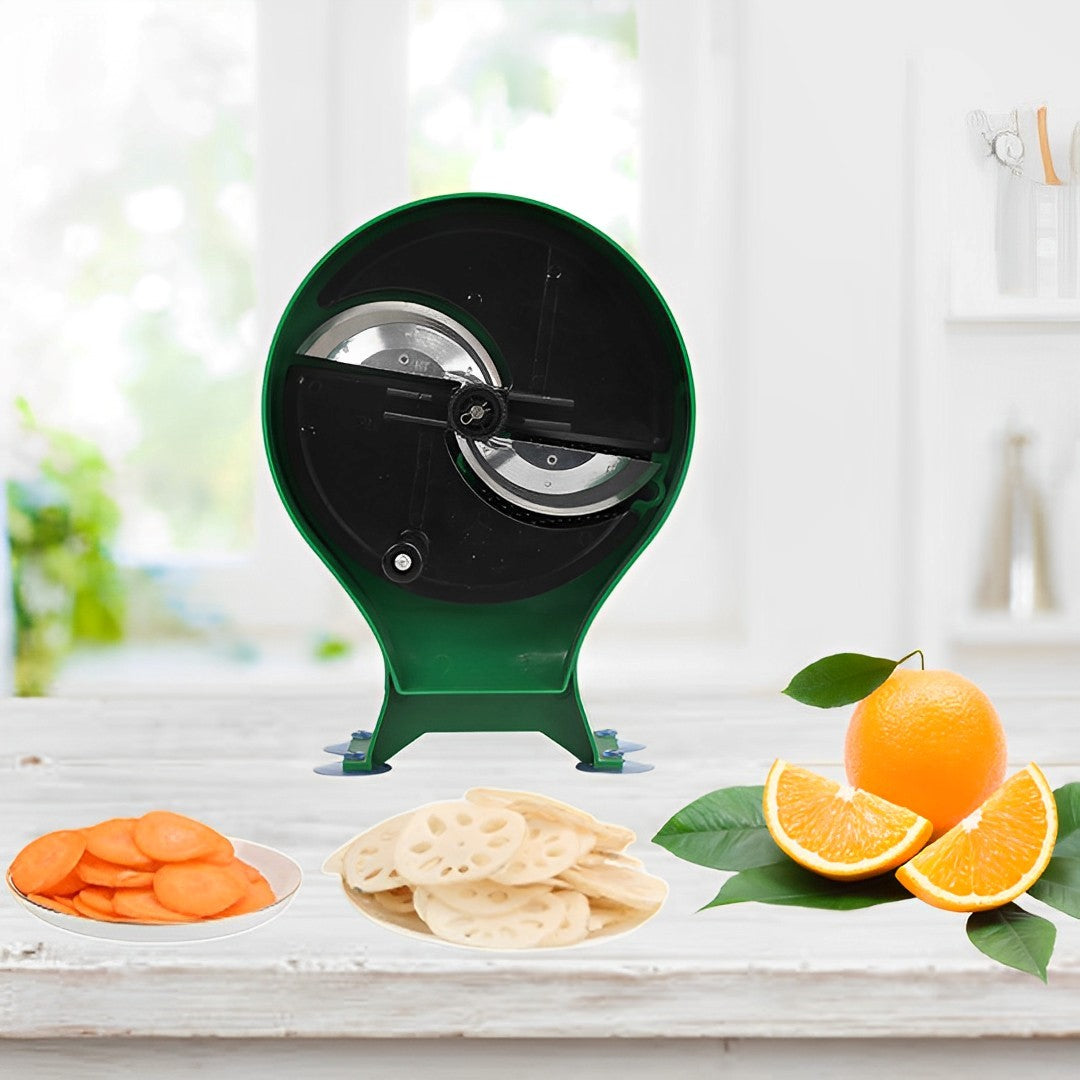 SOGA 2X Commercial Manual Vegetable Fruit Slicer Kitchen Cutter Machine Green - Cafe Supply