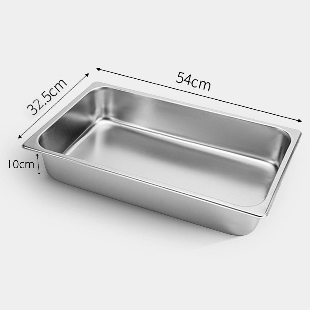 SOGA 2X Gastronorm GN Pan Full Size 1/1 GN Pan 10cm Deep Stainless Steel Tray - Cafe Supply