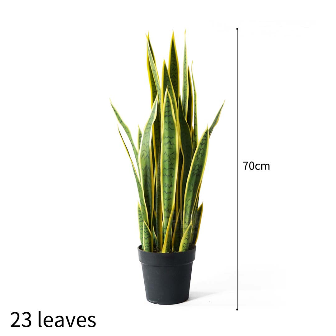 SOGA 2X 70cm Artificial Indoor Yellow Edge Tiger Piran Fake Decoration Tree Flower Pot Plant - Cafe Supply