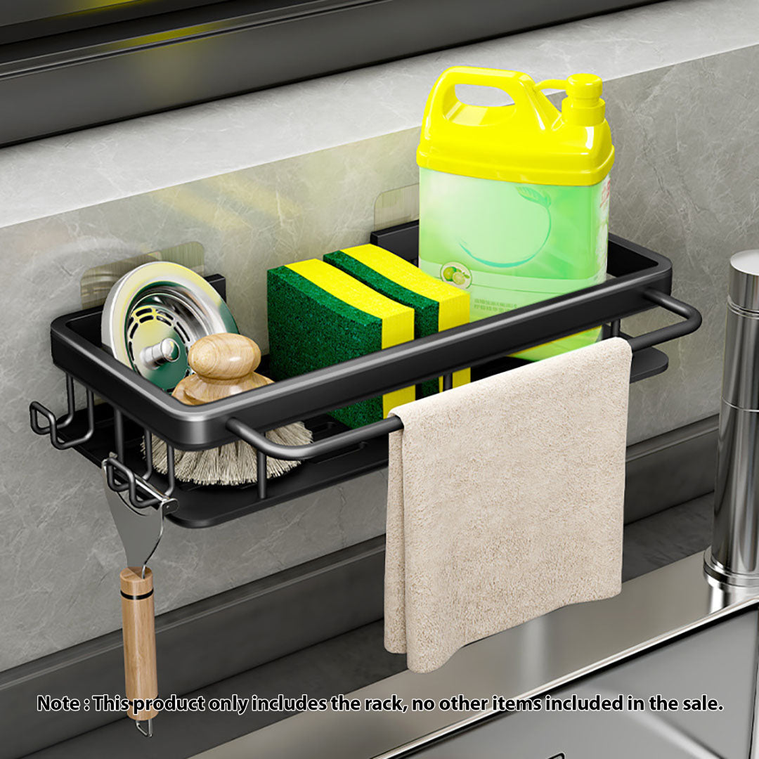 SOGA 2X 34cm Kitchen Sink Storage Organiser Space Saving Adhesive Shelf Rack - Cafe Supply