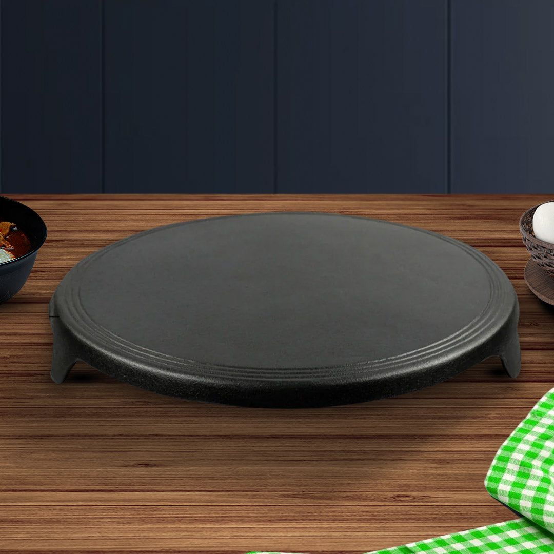 SOGA 33CM Reversible Round Cast Iron Crepes Pan Baking Cookie Pancake Pizza Bakeware - Cafe Supply