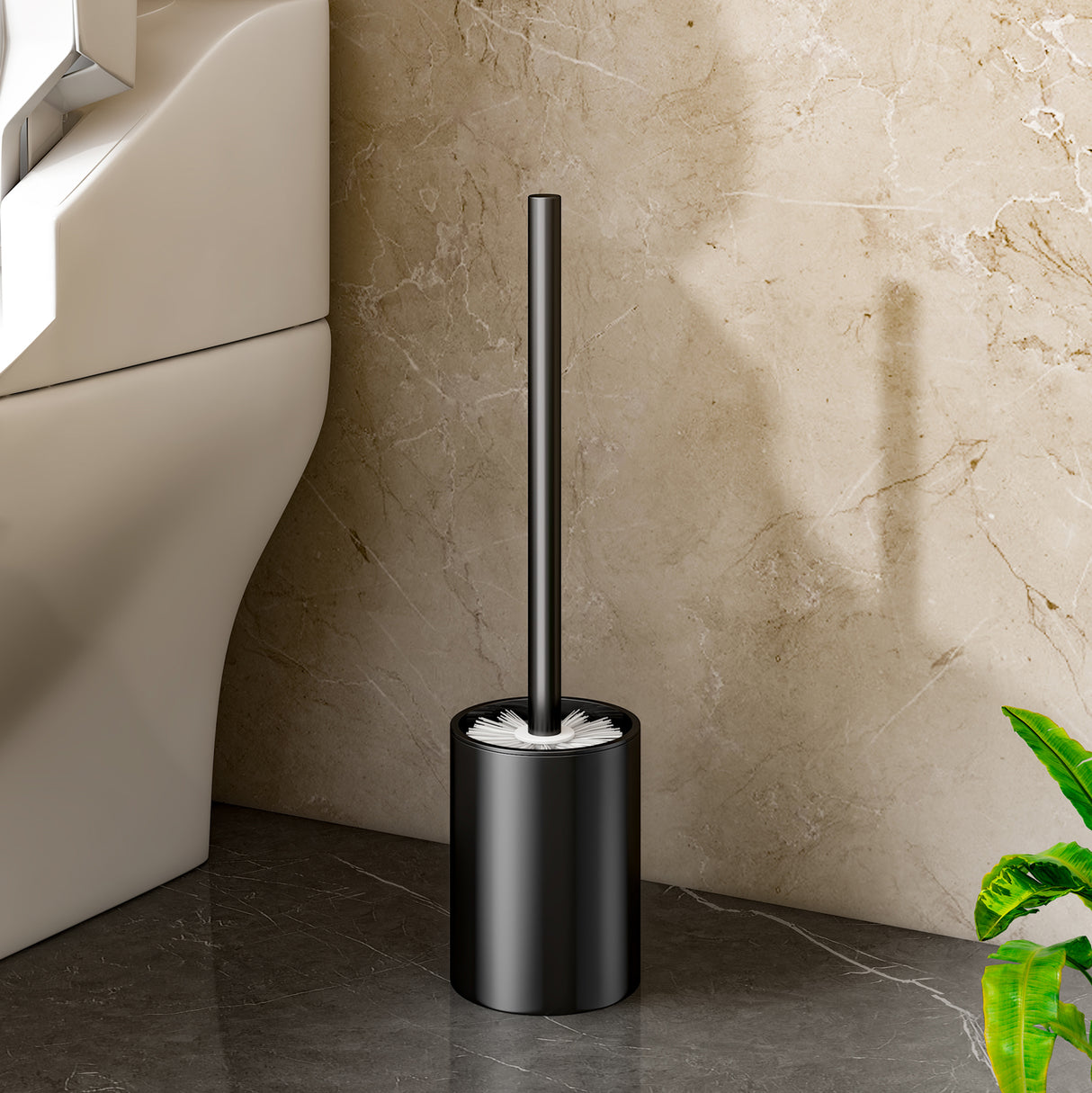 SOGA 27cm Wall-Mounted Toilet Brush with Holder Bathroom Cleaning Scrub Black - Cafe Supply
