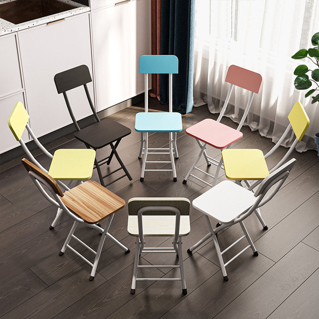 SOGA Pink Foldable Chair Space Saving Lightweight Portable Stylish Seat Home Decor Set of 2 - Cafe Supply