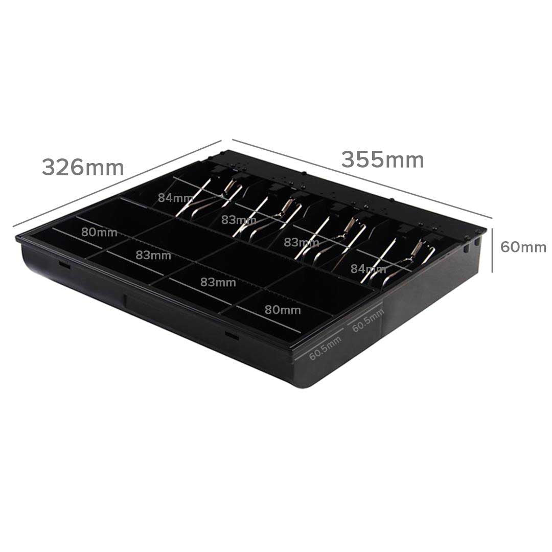 SOGA 4 Bills 8 Coins Cash Tray With Lockable Lid Heavy Duty Spare Cash Tray Black - Cafe Supply