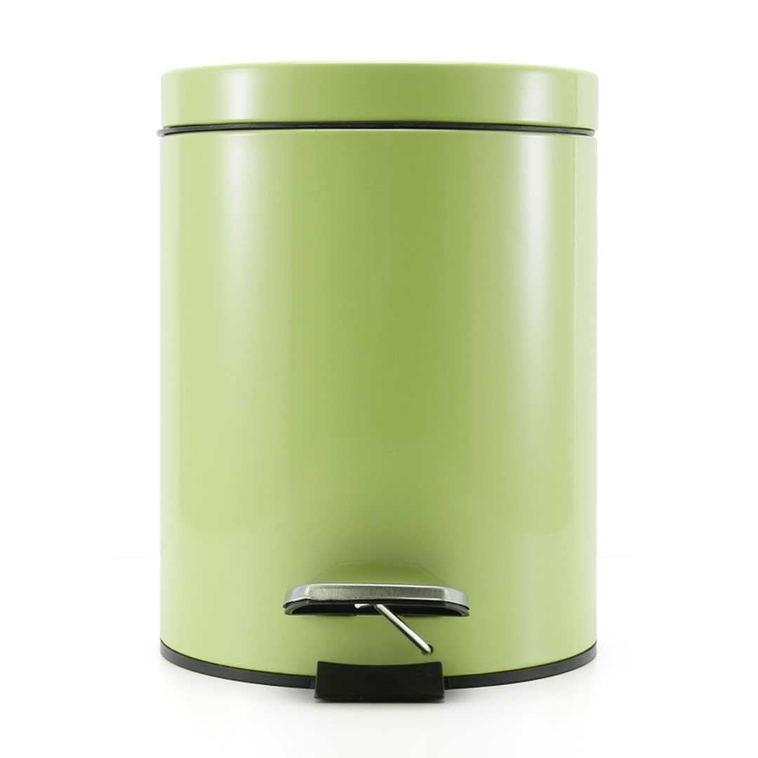 SOGA 2X 7L Foot Pedal Stainless Steel Rubbish Recycling Garbage Waste Trash Bin Round Green - Cafe Supply