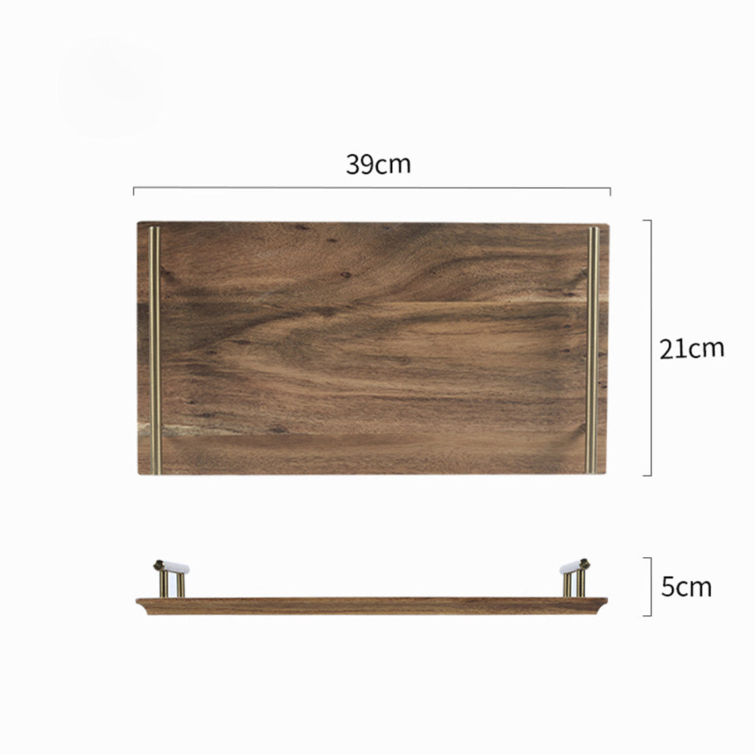 SOGA 2X 39cm Brown Rectangle Wooden Acacia Food Serving Tray Charcuterie Board Home Decor - Cafe Supply