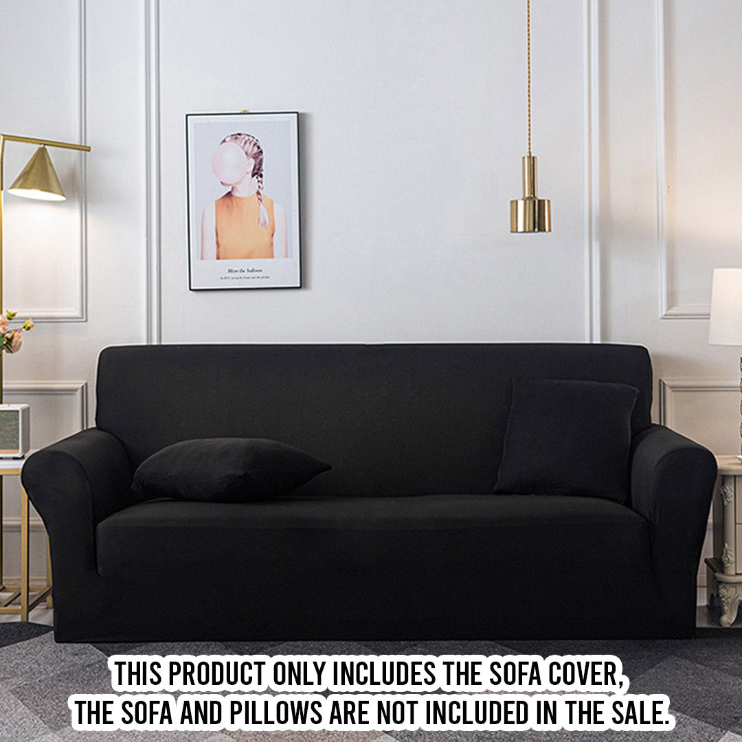 SOGA 1-Seater Black Sofa Cover Couch Protector High Stretch Lounge Slipcover Home Decor - Cafe Supply