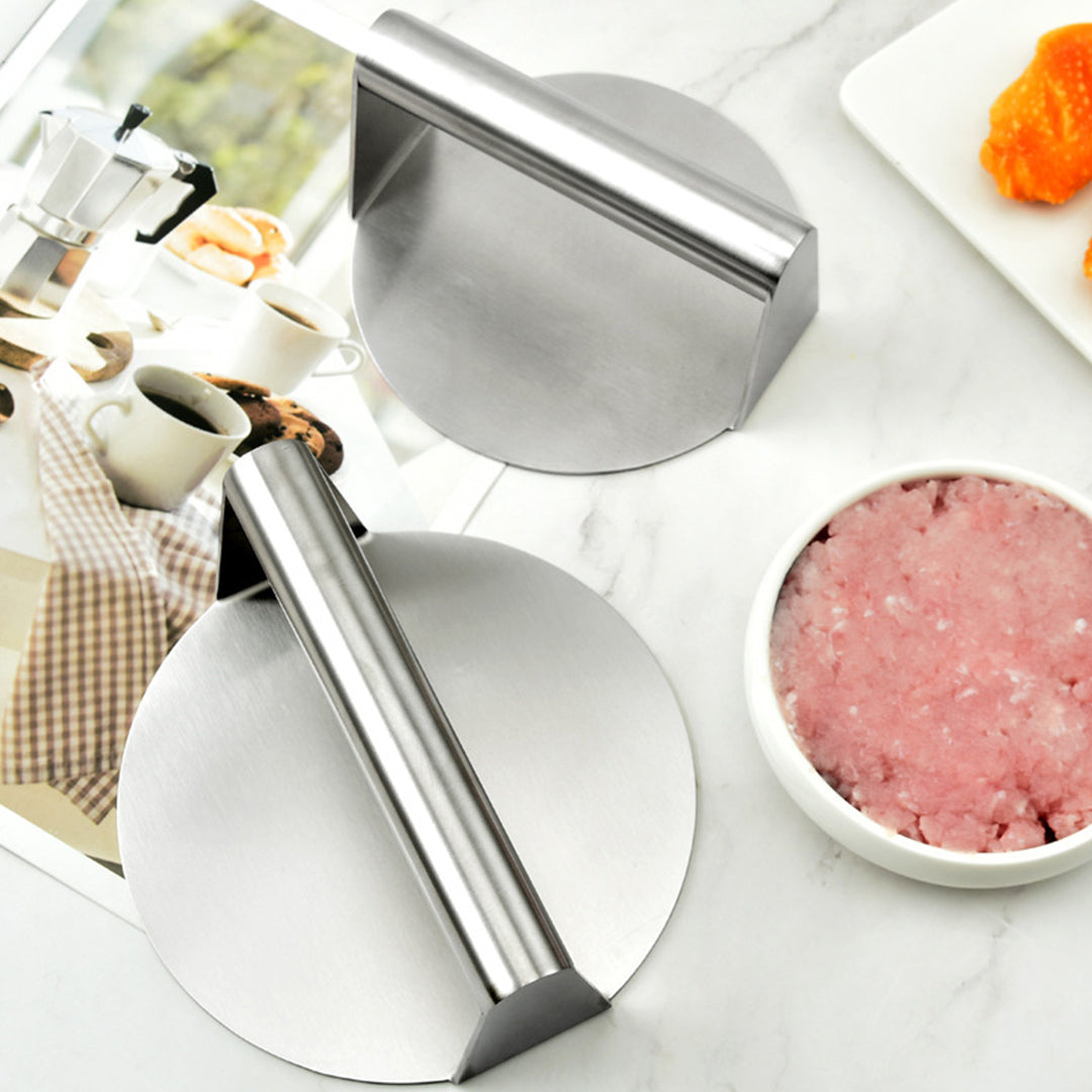 SOGA 2X Stainless Steel Burger Press Heavy-Duty Round Bacon Grill Smasher Flat Bottom Patty Maker - Cafe Supply