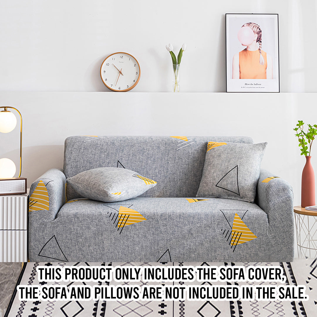 SOGA 4-Seater Geometric Print Sofa Cover Couch Protector High Stretch Lounge Slipcover Home Decor - Cafe Supply