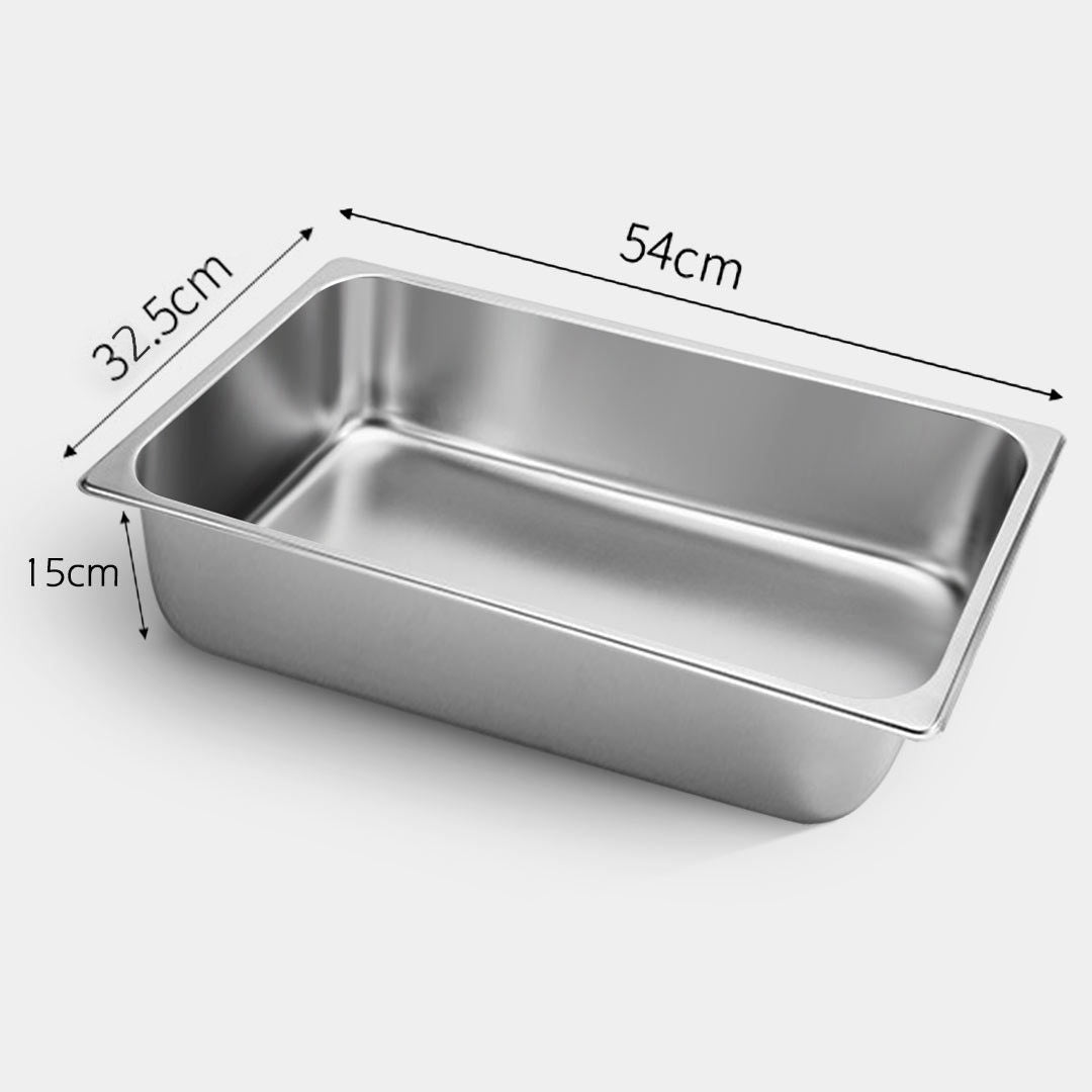 SOGA 6X Gastronorm GN Pan Full Size 1/1 GN Pan 15cm Deep Stainless Steel Tray - Cafe Supply